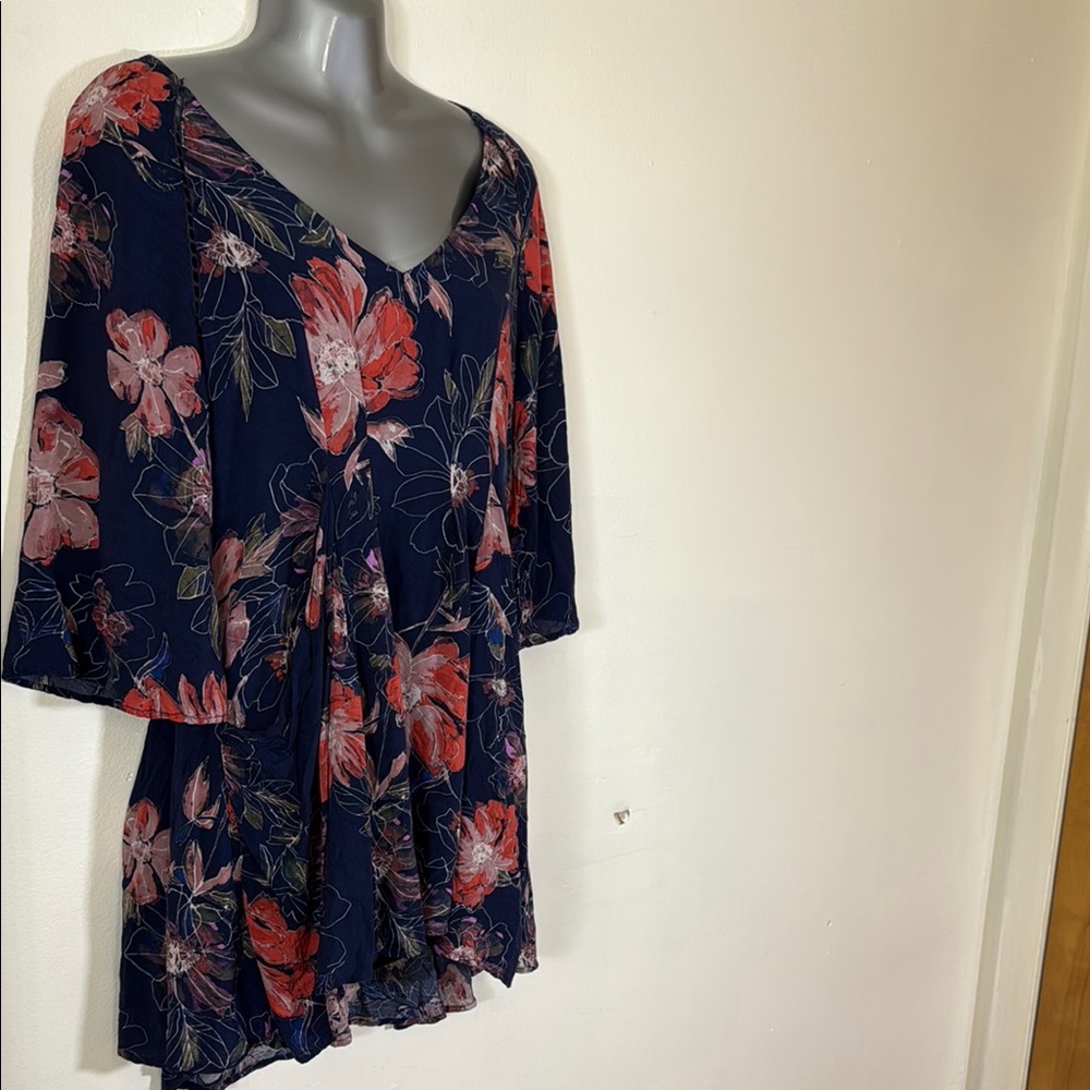 Free People Eyes on You Floral and Navy High-Low Dress SKU0339 - Picture 2 of 11